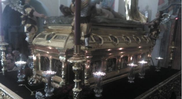 Imagen del paso del Santo Sepulcro, dentro de la Parroquia de La Merced