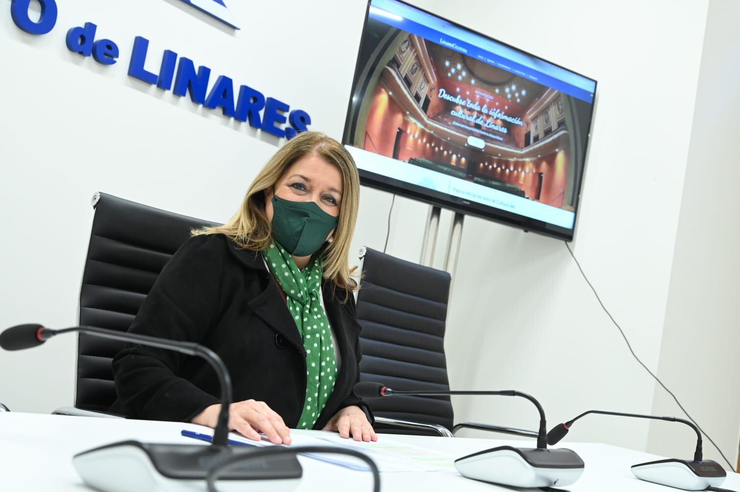 Presentación de la nueva web del área de Cultura, en el Ayuntamiento de Linares.