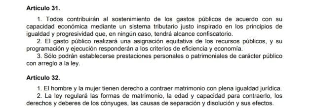 Artículo 31 de la Constitución que invoca el magistrado concurrente