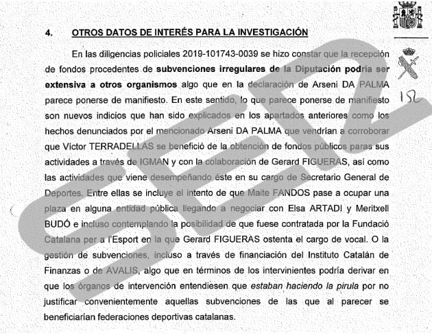 Informa de la Guardia Civil al que ha accedido la Cadena SER