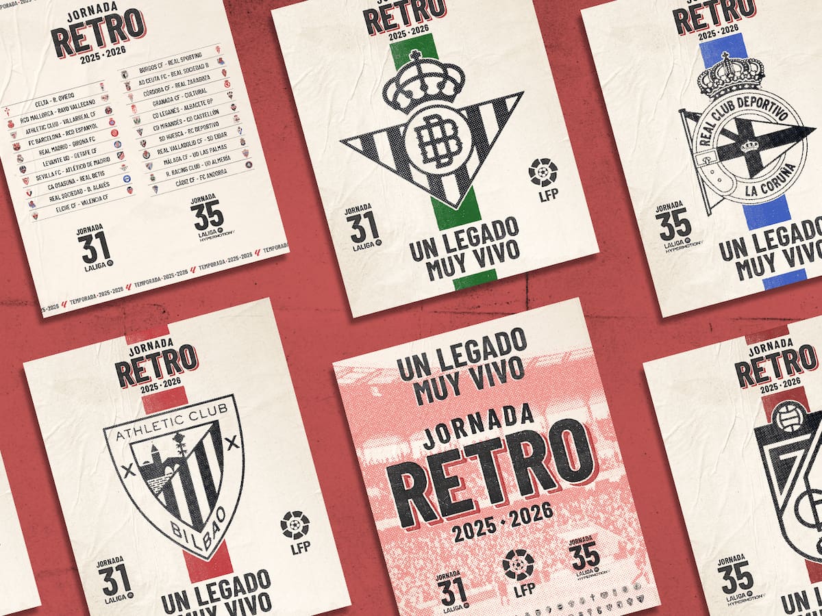 Oportunidad para los nostálgicos del fútbol: LaLiga celebrará una jornada con jugadores y árbitros vestidos con equipaciones retro