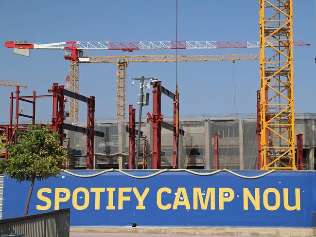 The current status of the Spotify Camp Nou works in Barcelona, Spain, on August 23, 2024. (Photo by Joan Valls/Urbanandsport/NurPhoto via Getty Images)