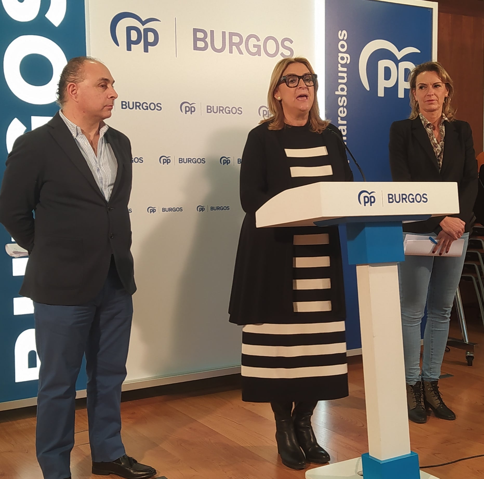 Emilio Berzosa, Inma Ranedo y Lorena de la Fuente, procuradores del PP por Burgos en las Cortes de Castilla y León