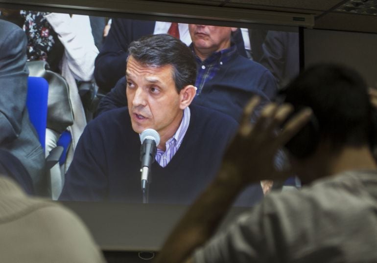 Imagen de la sala de prensa del ex director general de la Ciudad de las Artes y las Ciencias de Valencia (Cacsa) Jorge Vela, uno de los antiguos altos cargos públicos valencianos acusados en el caso de Nóos