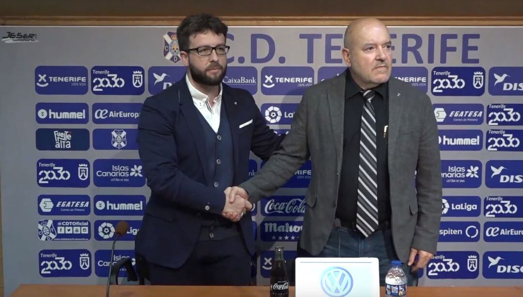 El nuevo director deportivo junto al presidente Miguel Concepción