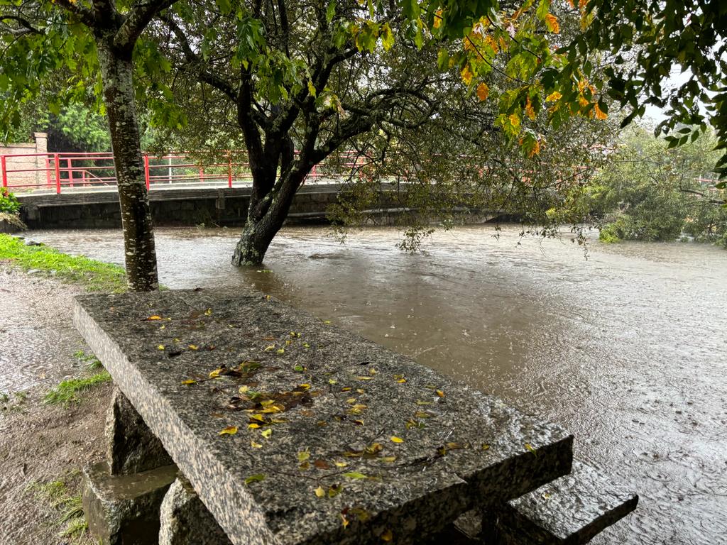 Imagen de archivo de las crecidas del río Miñor a su paso por Gondomar