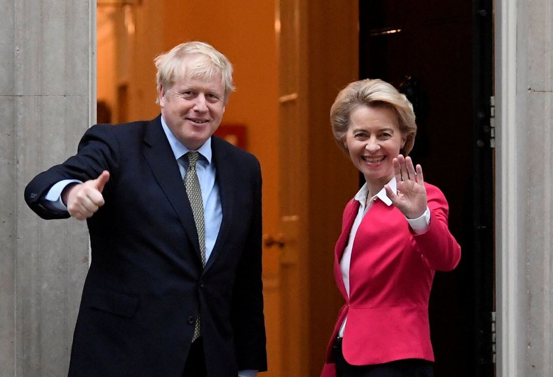 Imagen de archivo de Boris Johnson y Ursula von der Leyen en Londres