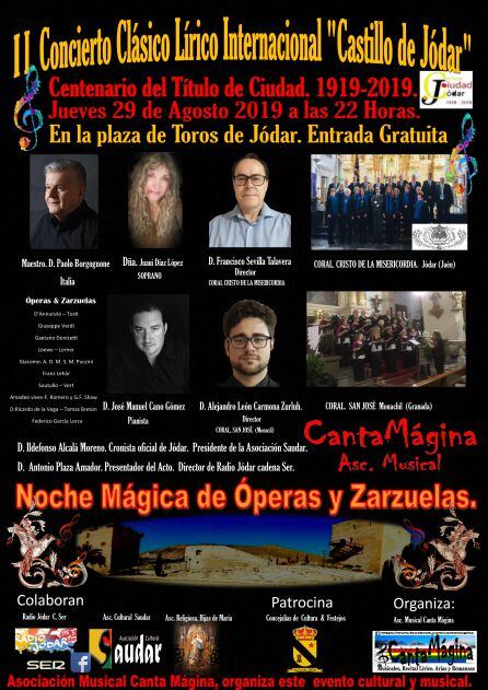 Cartel anunciador del II Concierto Clásico Lírico INternacional &#039;Castillo de Jódar