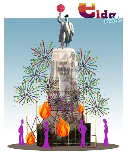 Boceto de la Falla Oficial del 90 aniversario de las Fallas de Elda.