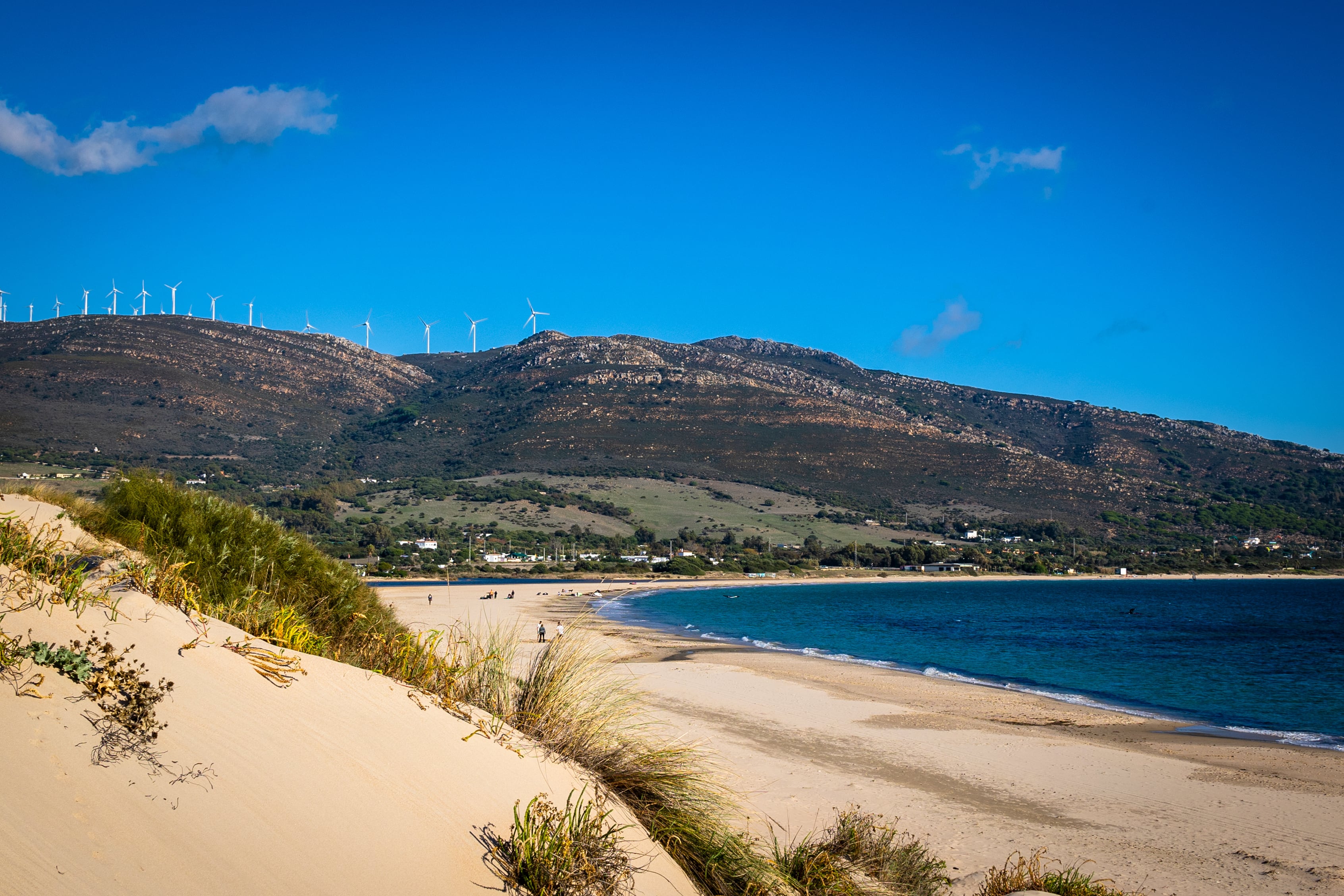 Plano general desde una de las dudnas de la playa de Punta Paloma, en Tarifa (Cádiz).