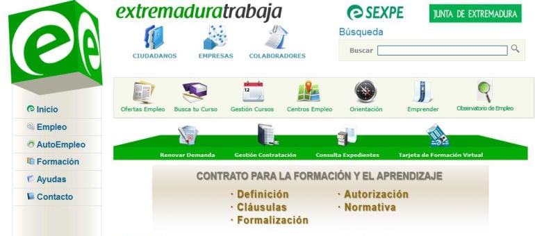 Portal del Servicio Extremeño de Empleo.