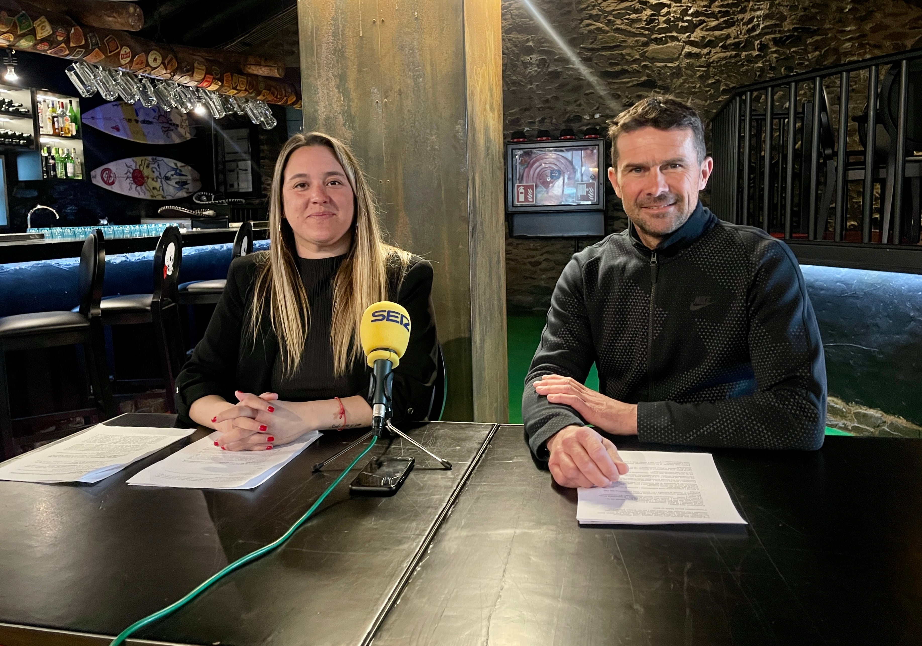 Mar Egea i Ciryl Despres en la roda de premsa de presentació de la plataforma.