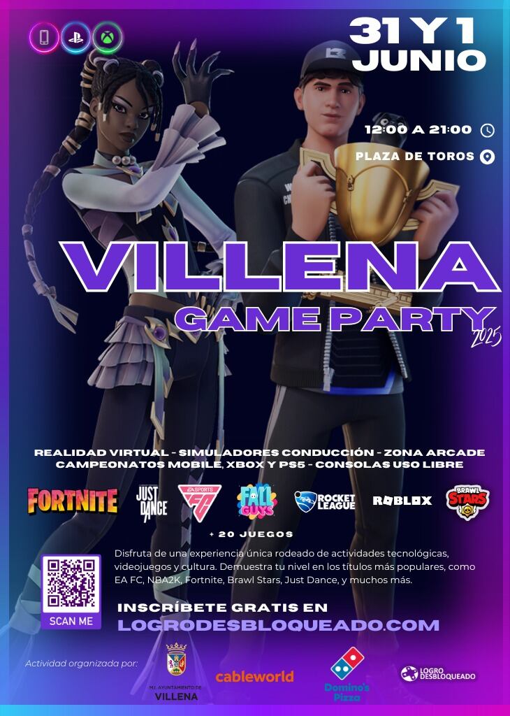 Cartel del Villena Game Party