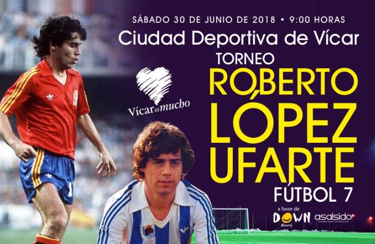 Cartel del evento solidario en la Ciudad Deportiva de Vícar.