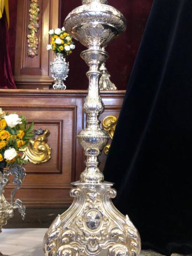 Candelero donado por Luis Álvarez Duarte a su Virgen de Guadalupe