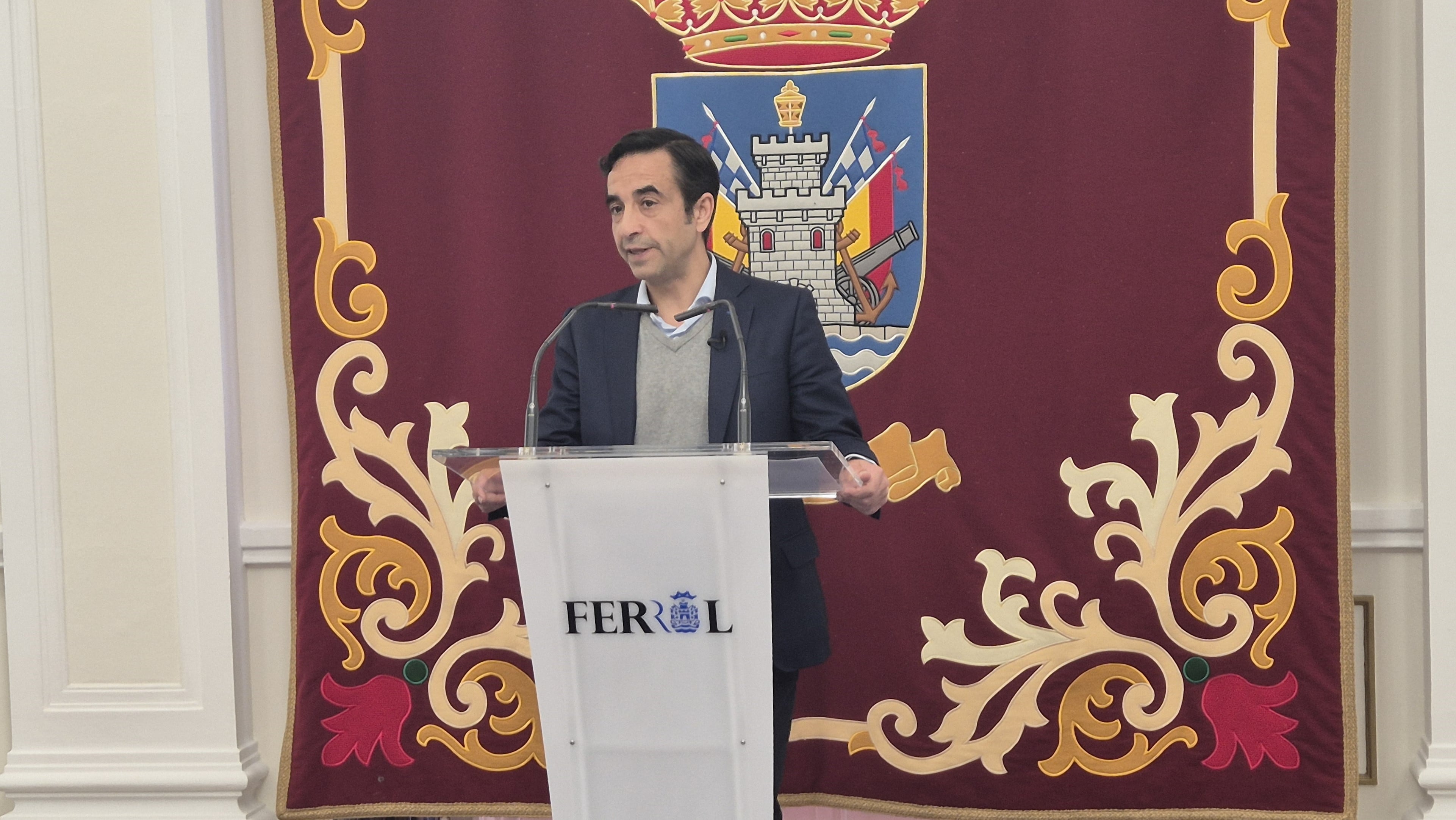 José Manuel Rey Varela, alcalde de Ferrol, este lunes en rueda de prensa (foto: Concello de Ferrol)