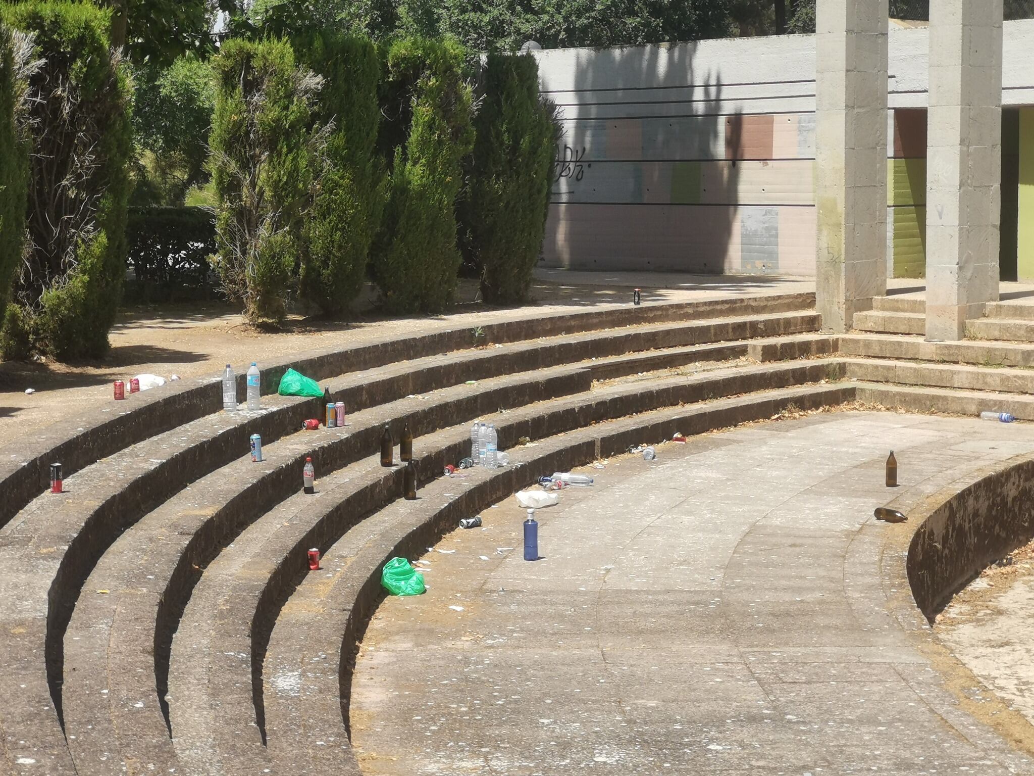 Imagen del estado en el que se quedaron las instalaciones del anfiteatro de las Tres Culturas de Toledo