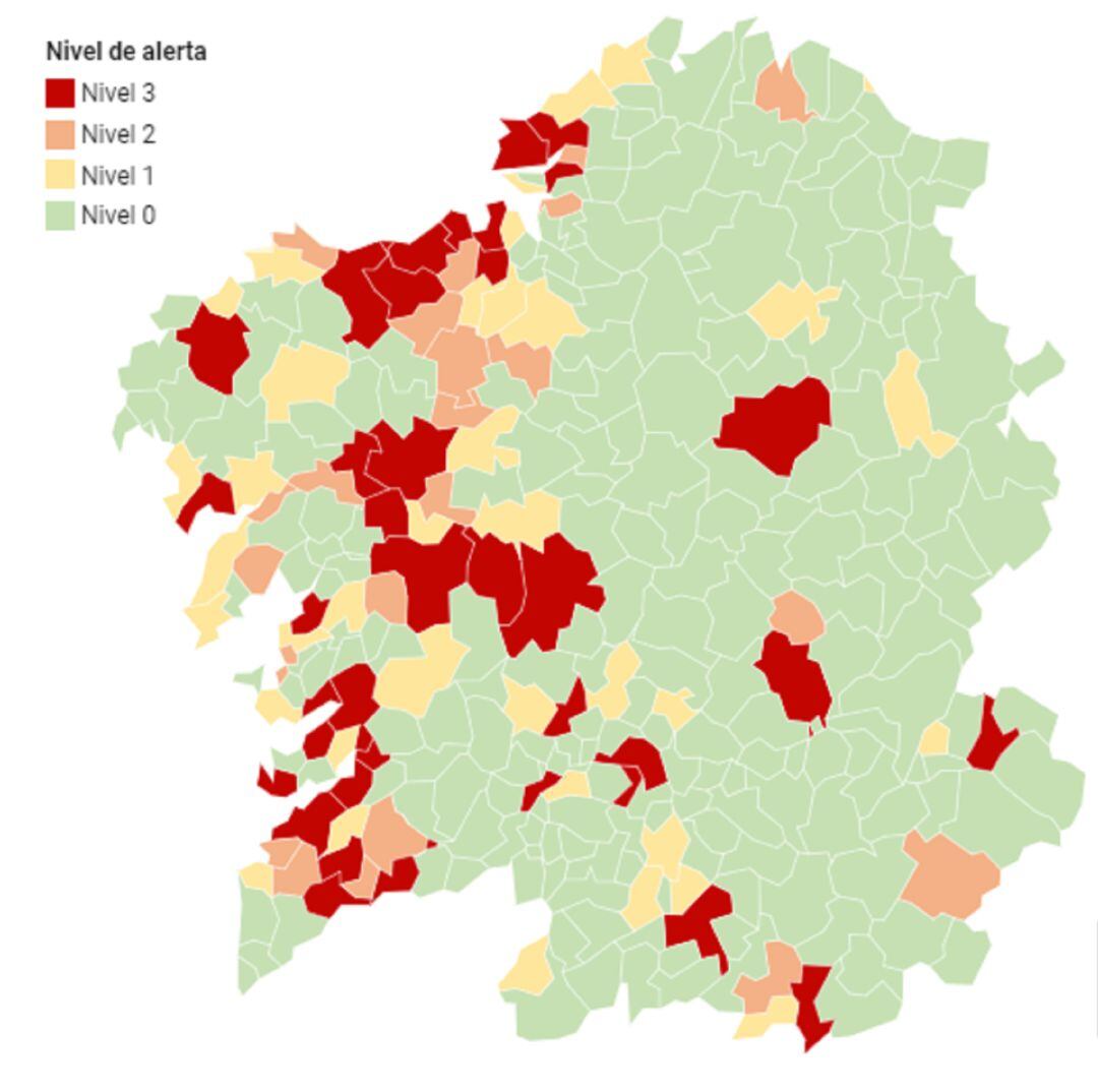 Mapa de incidencia a fecha 26 de octubre de 2020.