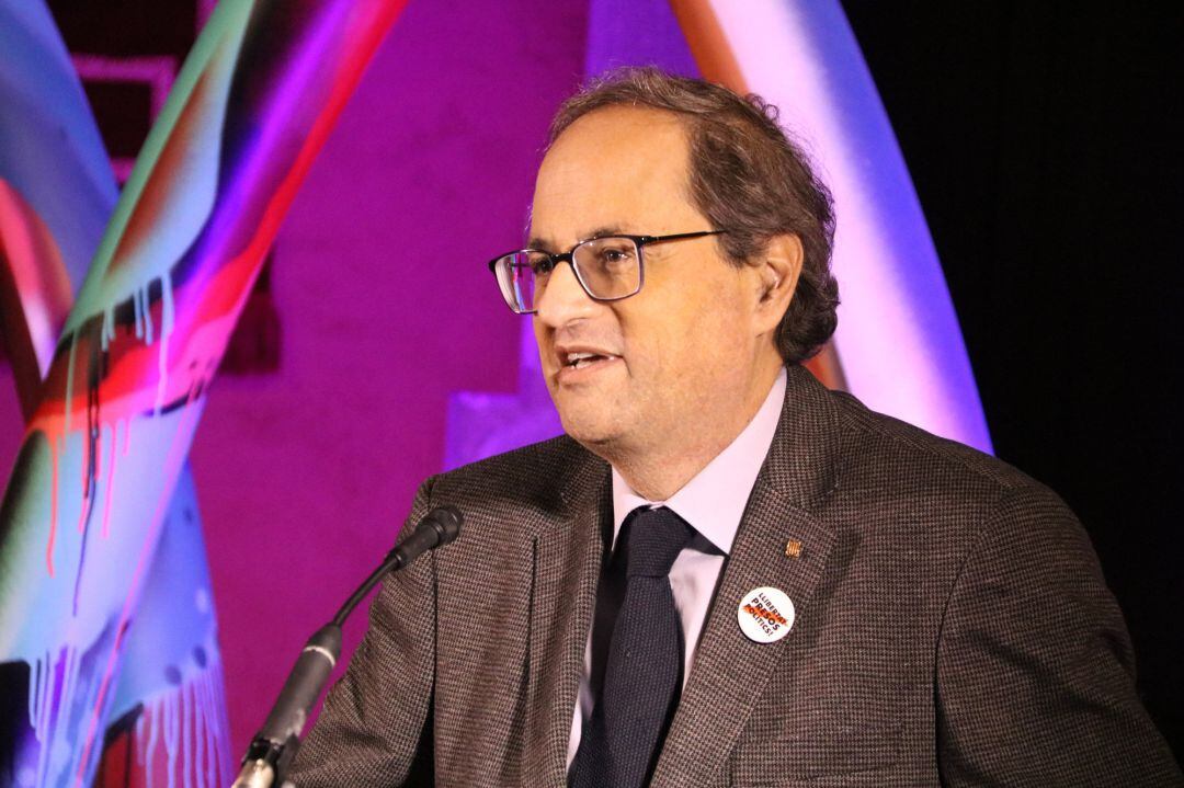 Primer plano de Quim Torra, presidente de la Generalitat