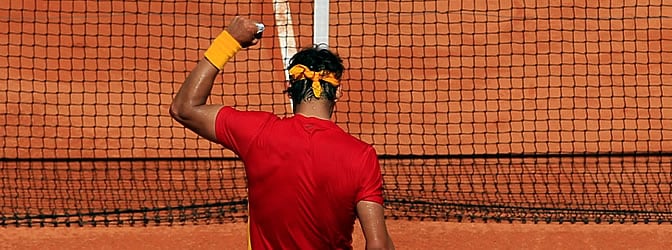 Rafa Nadal celebra la victoria ante Gasquet