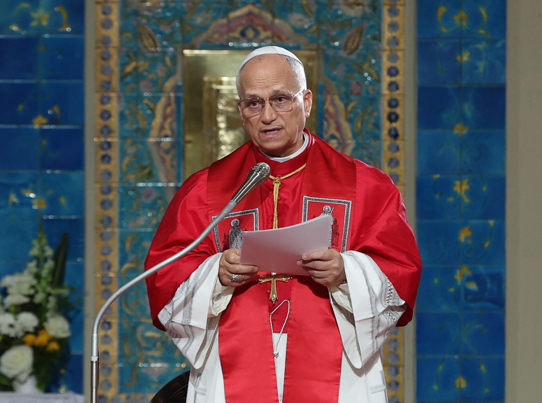 El papa León XIV, durante su visita oficial a Argelia. EFE/EPA/MOHAMED MESSARA