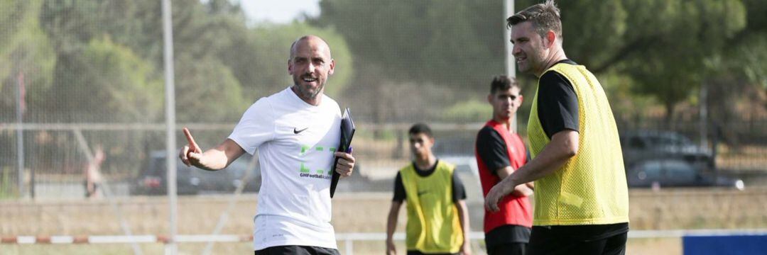 David Cabello, durante uno de los entrenamientos con el CD El Ejido