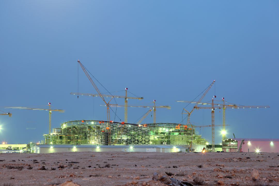 Construcción de un estadio de fútbol en Qatar