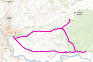 Plano de la ruta con sus dos ramales