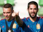 Isco y Aspas, durante un entrenamiento