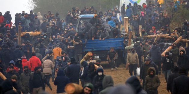 Migrantes en la frontera entre Bielorrusia y Polonia