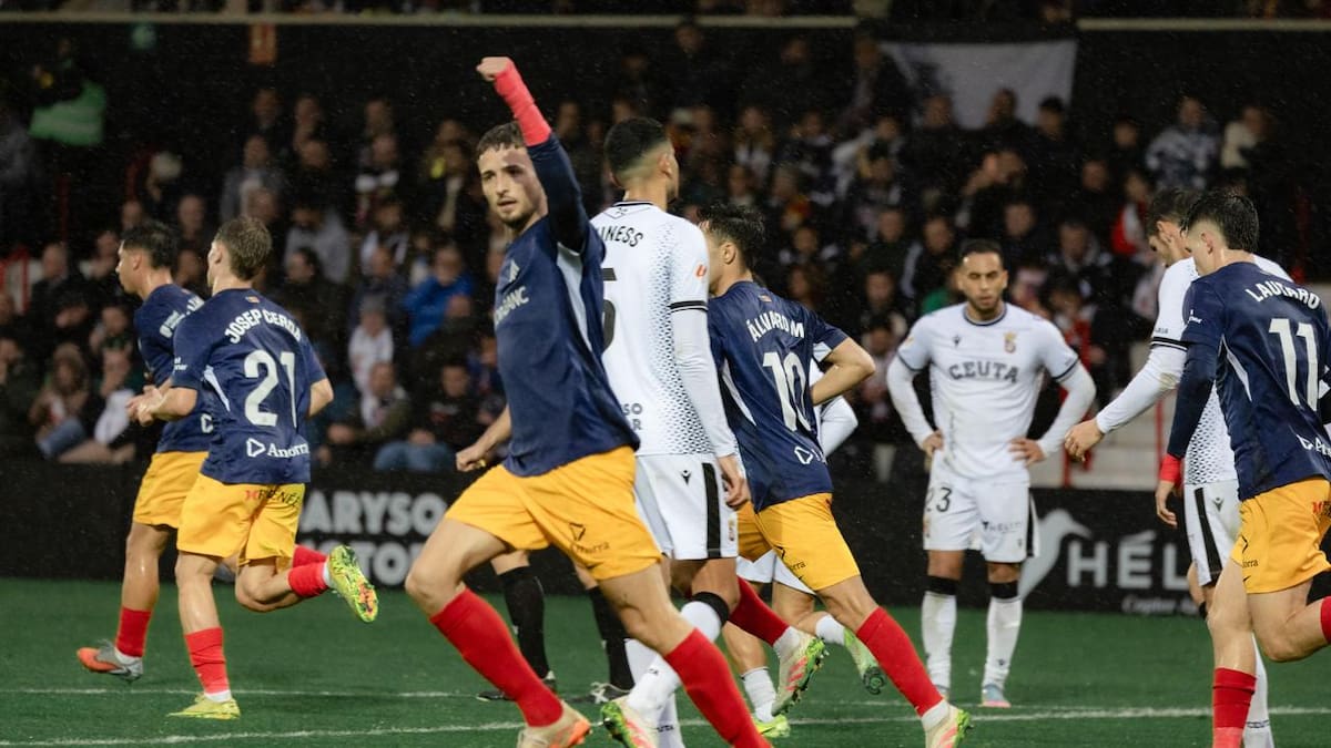 L'FC Andorra cau a Ceuta per 2 a 1 i veu trencada la ratxa de dues victòries