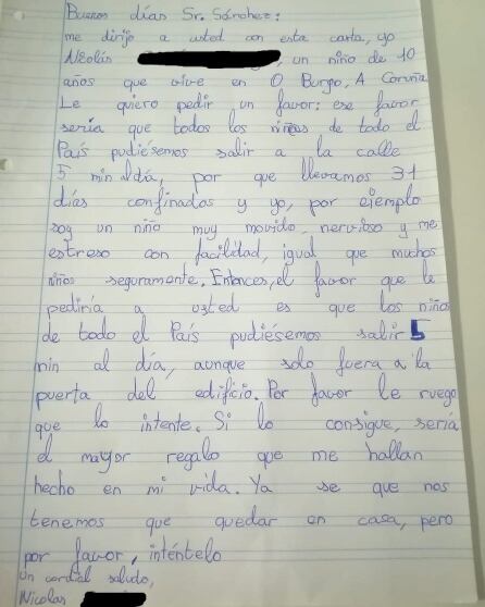 Carta de Nicolás al &quot;Sr. Sánchez&quot;