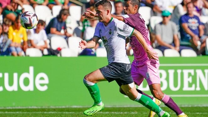 Íñigo Vicente, durante el partido contra el Málaga