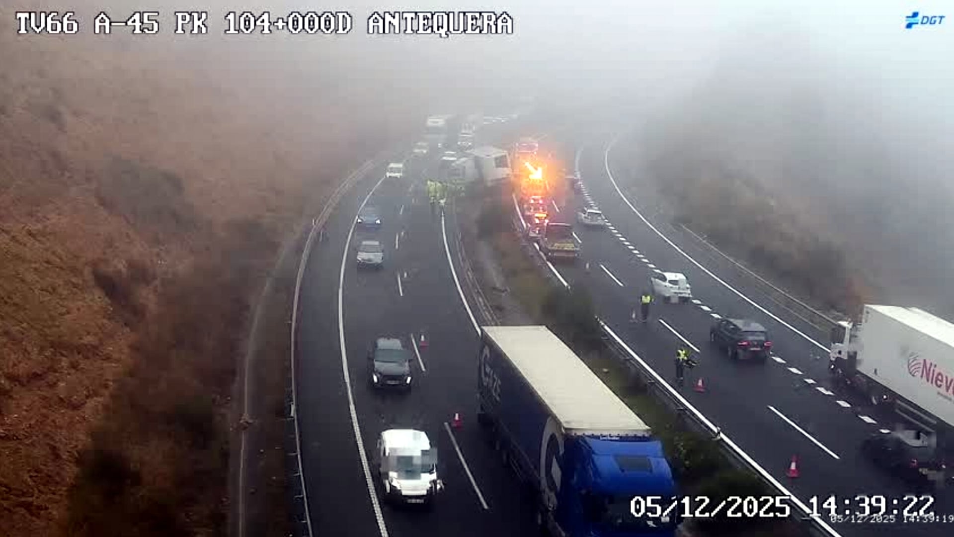 Accidente en la A-45 en Antequera