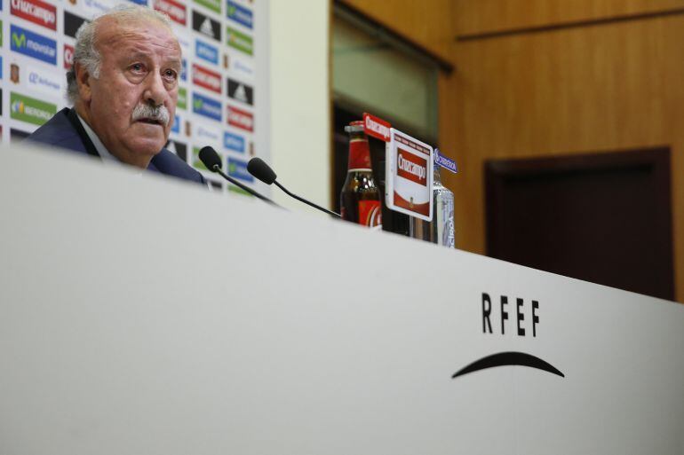 Vicente del Bosque, durante la rueda de prensa en la que ofreció la lista de convocados para la Eurocopa 2016