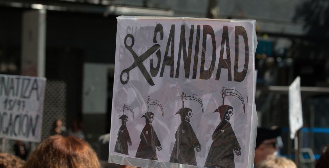 Imagen de archivo de una manifestación contra los recortes sanitarios