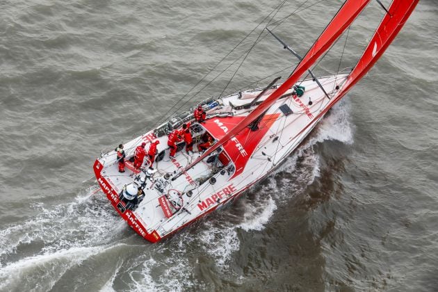 El barco del MAPFRE llegan al puerto de Cardiff