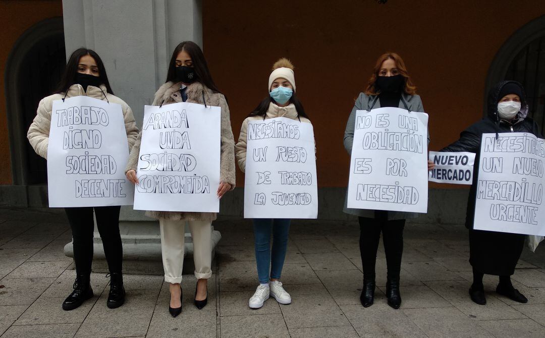 Los vendedores del mercadillo, en la manifestación