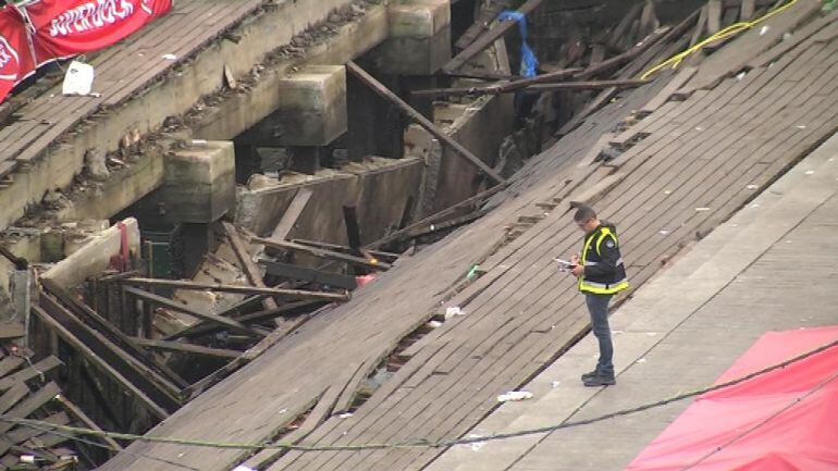 Perioto en la zona del accidente en el paseo de As Avenidas.