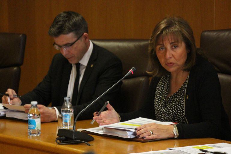 Els cònsols de la capital durant la sessió de comú d'ahir.