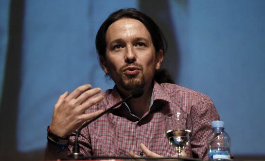 Pablo Iglesias, durante la presentación de su libro