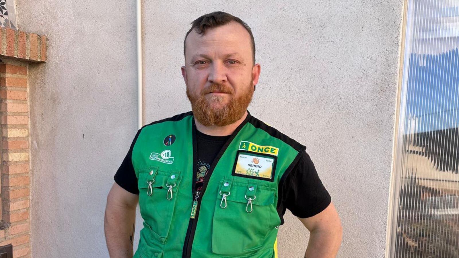 Sergio Soriano, vendedor de la ONCE, que ha dado dos premios en apenas tres días