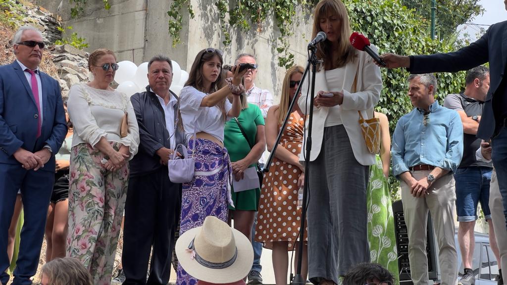 La alcaldesa de Peranzanes, Henar García en un momento de su intervención