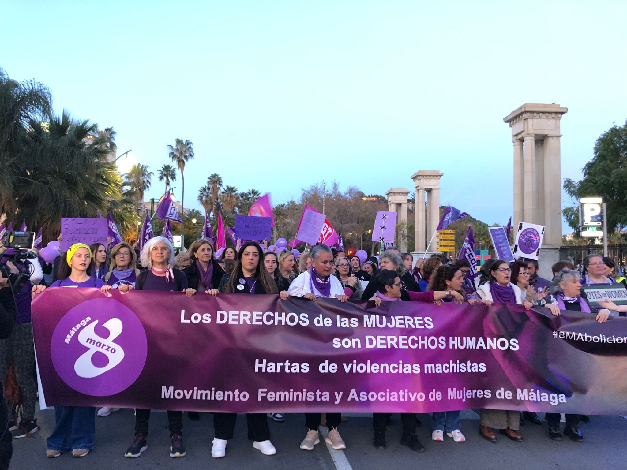 Un momento de la movilización que se ha producido este miércoles en Málaga