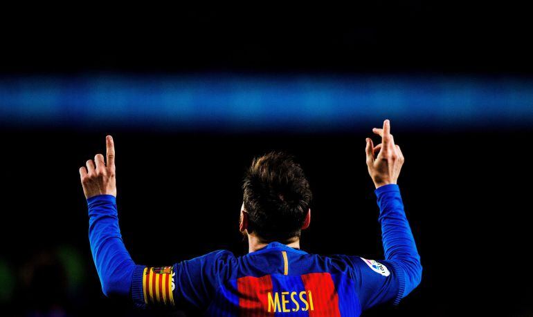 Messi celebra un gol ante el Celta