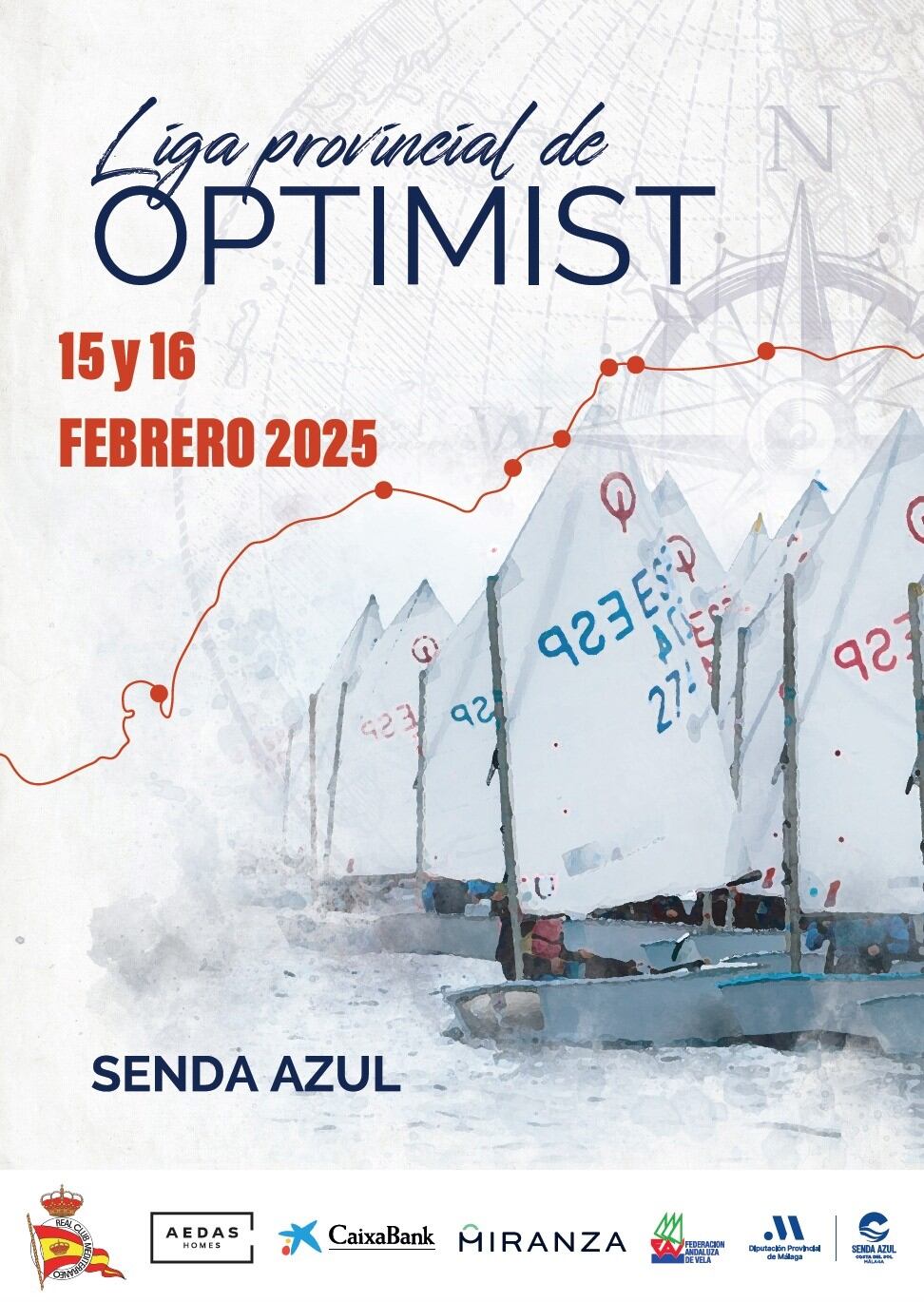 La Liga provincial de clase optimist de vela en Málaga
