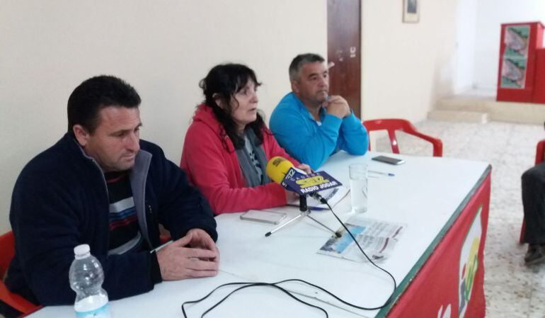 Moento de la rueda de prensa de la Coordinadora local de IU