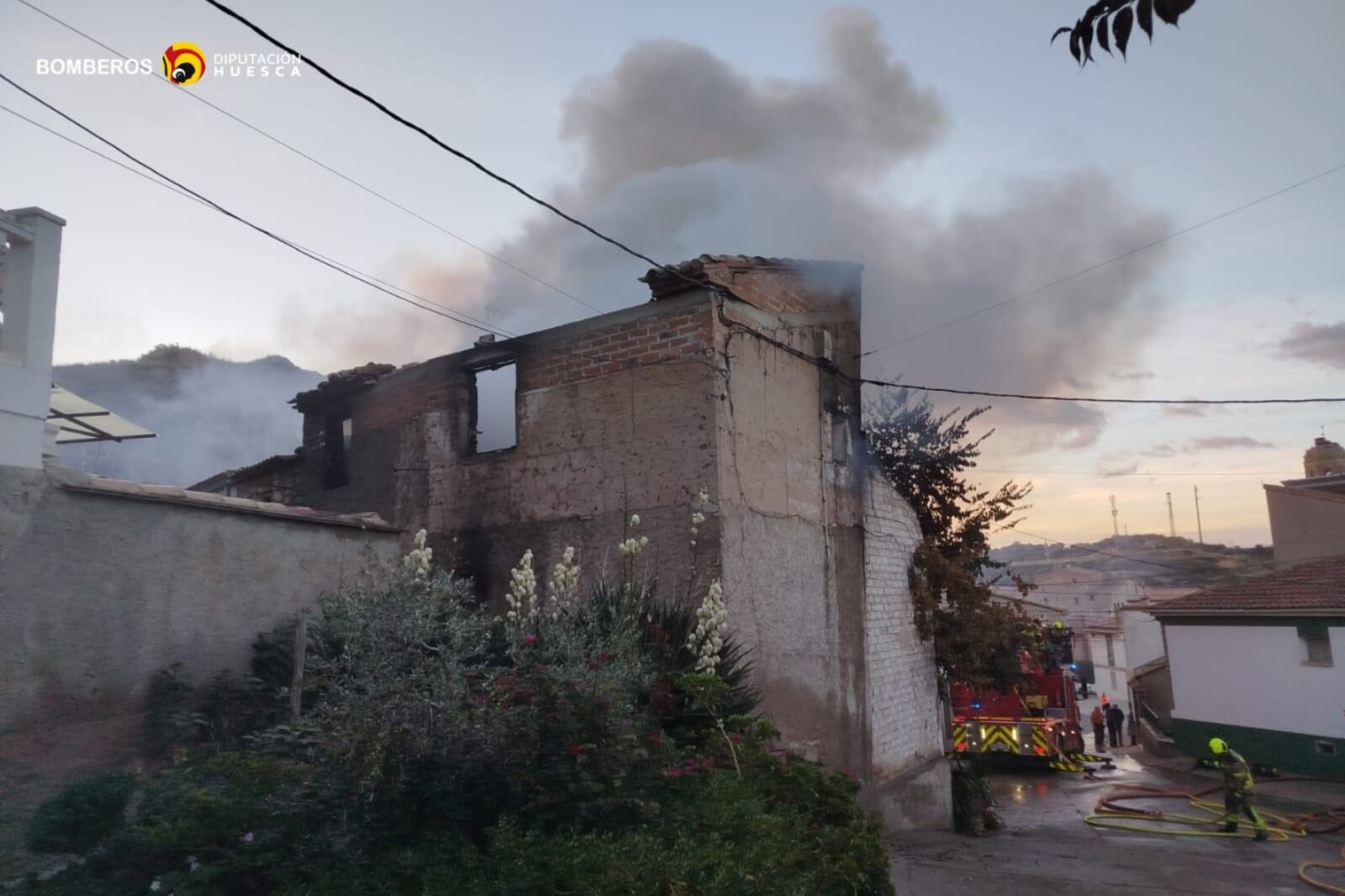 Imagen del incendio que se ha producido en Albelda. Foto: DPH