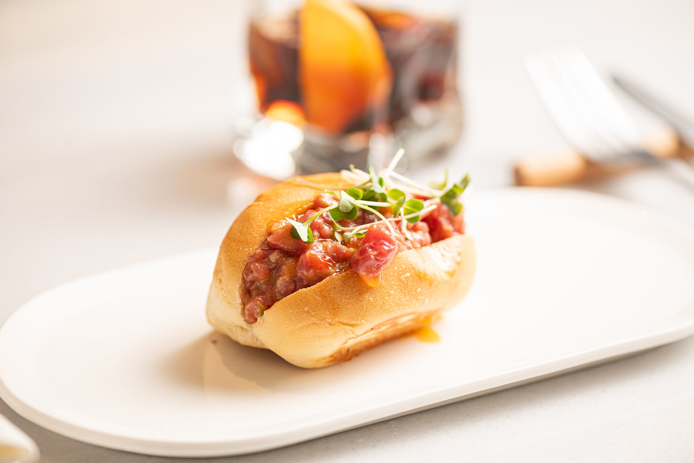 Brioche de steak tartar (El Lince).