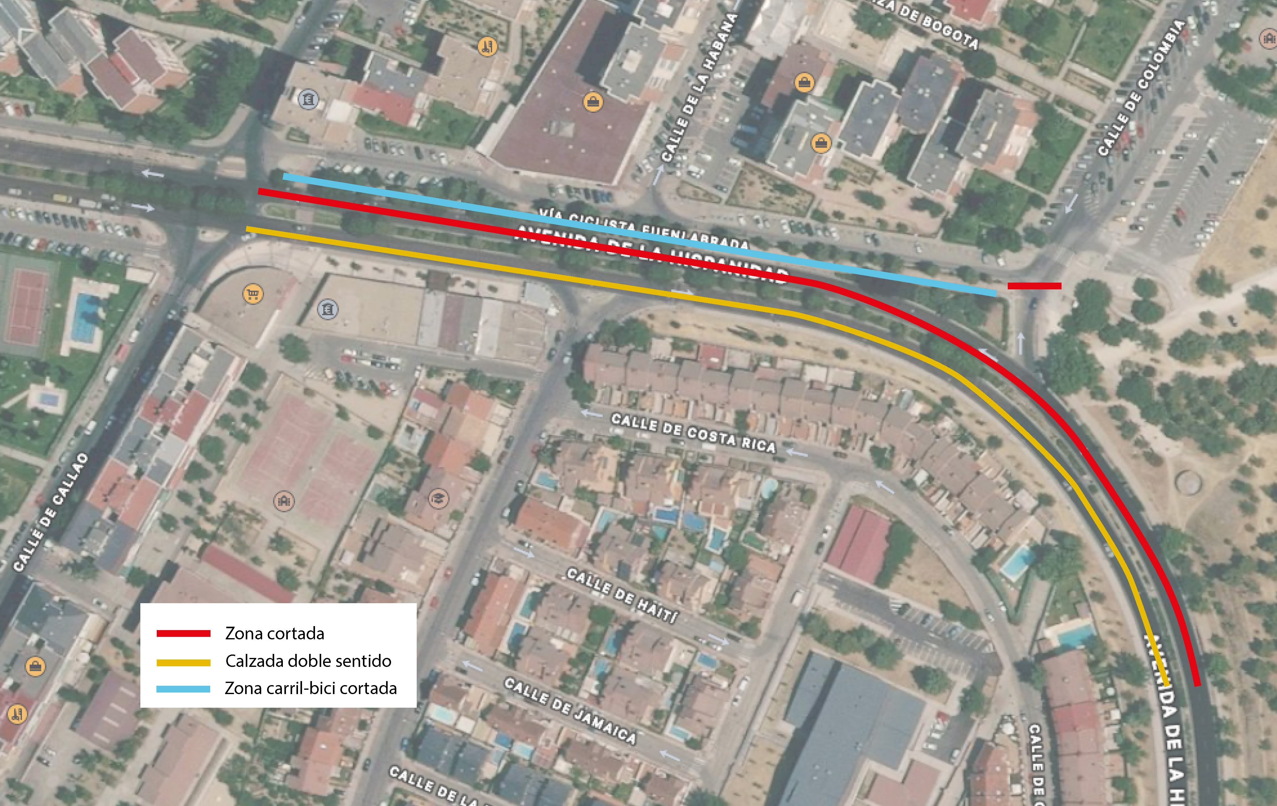 Los obras de Plan Sanea en Fuenlabrada afectan ahora a una parte de la Avenida de la Hispanidad.